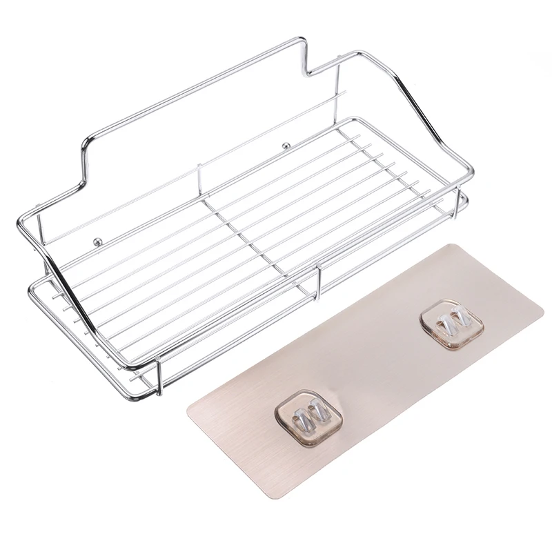 

Hot Sale Wall Mounted Bathroom Shower Shelf Stainless Steel Storage Holder Shampoo Storage Rack For Bath Kitchen Accessories
