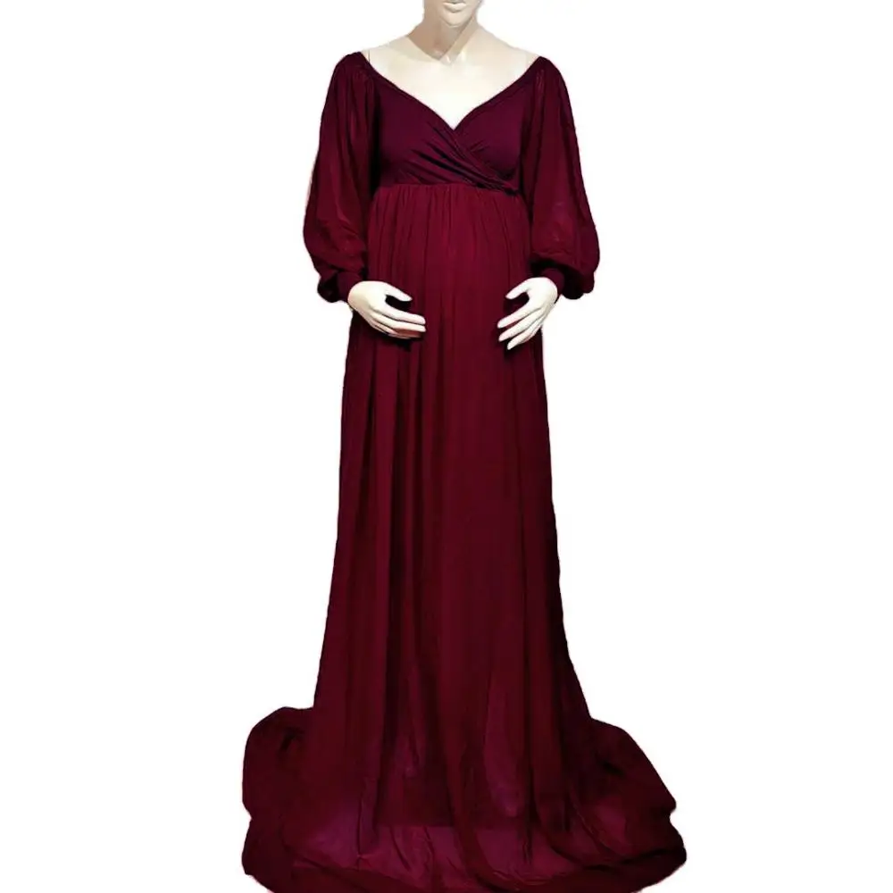 

Длинные беременности и родам Подставки для фотографий Беременность Платье для фотосессии с открытыми плечами для беременных Платья для Дл...