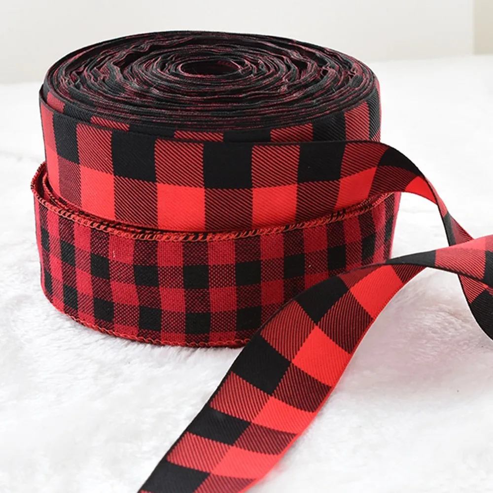 Ленты в шотландскую клетку 3 5/5 см вручную изготовленная Лента Сделай сам бант