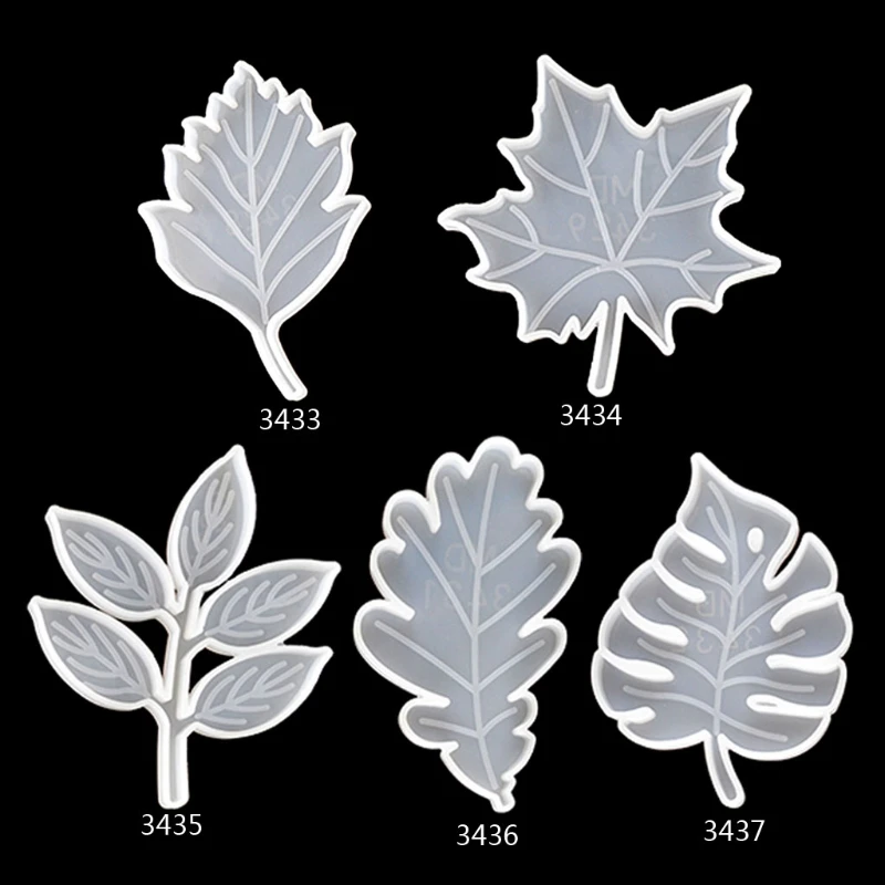 

5Pcs Large Leaves Coaster Silicone Resin Mold Tropical Maple Leaf Resin Mold Kit
