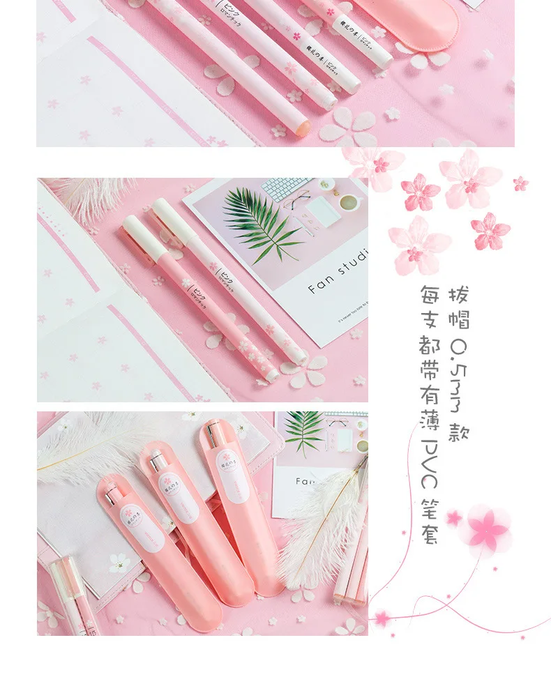 AngelHere Store 0,5 мм/0,38 мм гелевая ручка в стиле Сакура Kawaii ручка для школы канцелярские принадлежности аксессуары для планировщика подарки для девочек