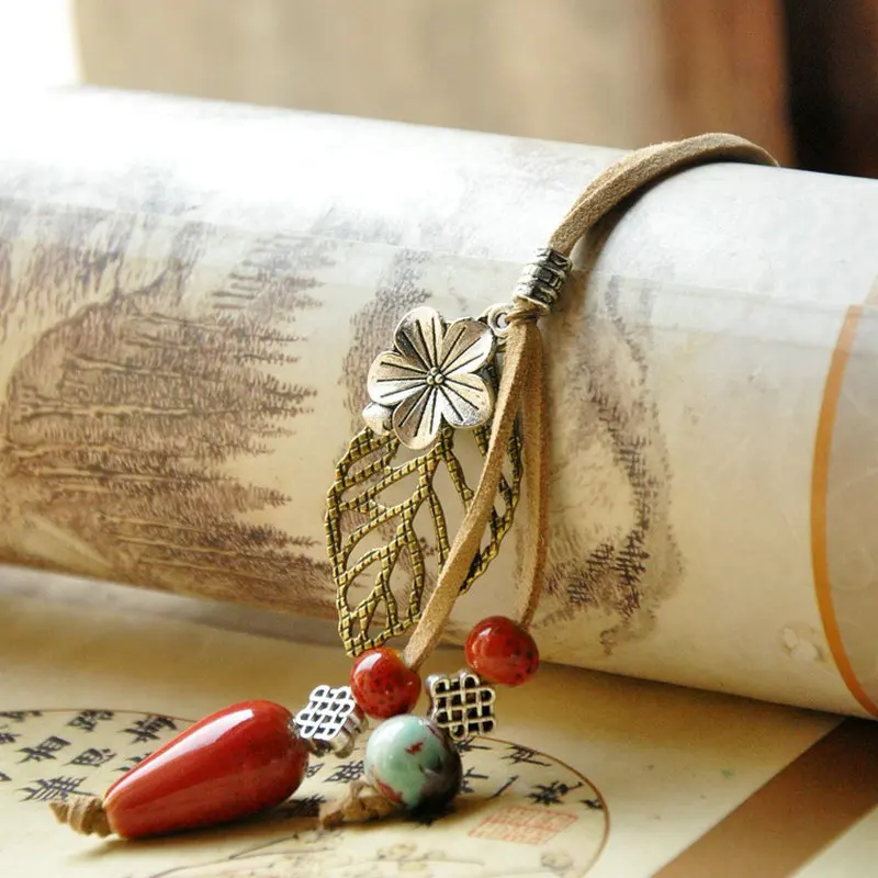 

New Style Long Pendant Women's Water Drop Necklace Ceramic Jewelry Ethnic Sweater Chain