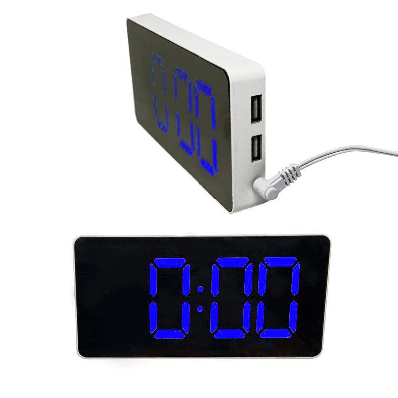 Зеркальные часы-будильник светодиодный цифровой Дисплей электронные время