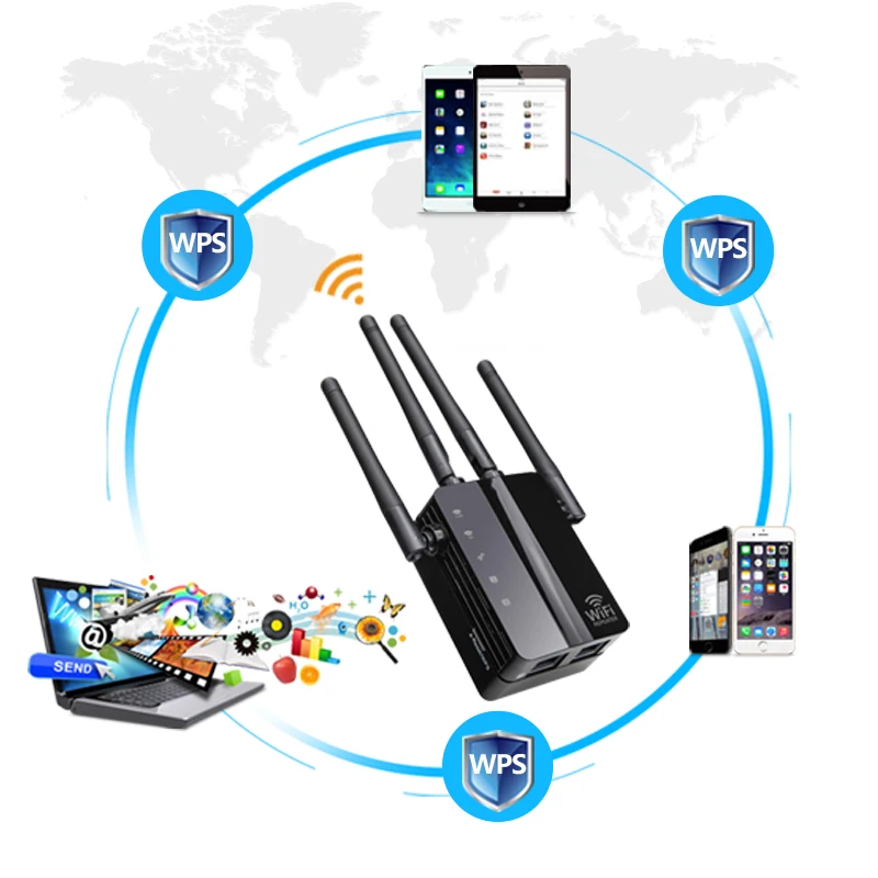 Беспроводной Wi Fi ретранслятор маршрутизатор 300/1200 Мбит/с двухдиапазонный 2 4/5G 4