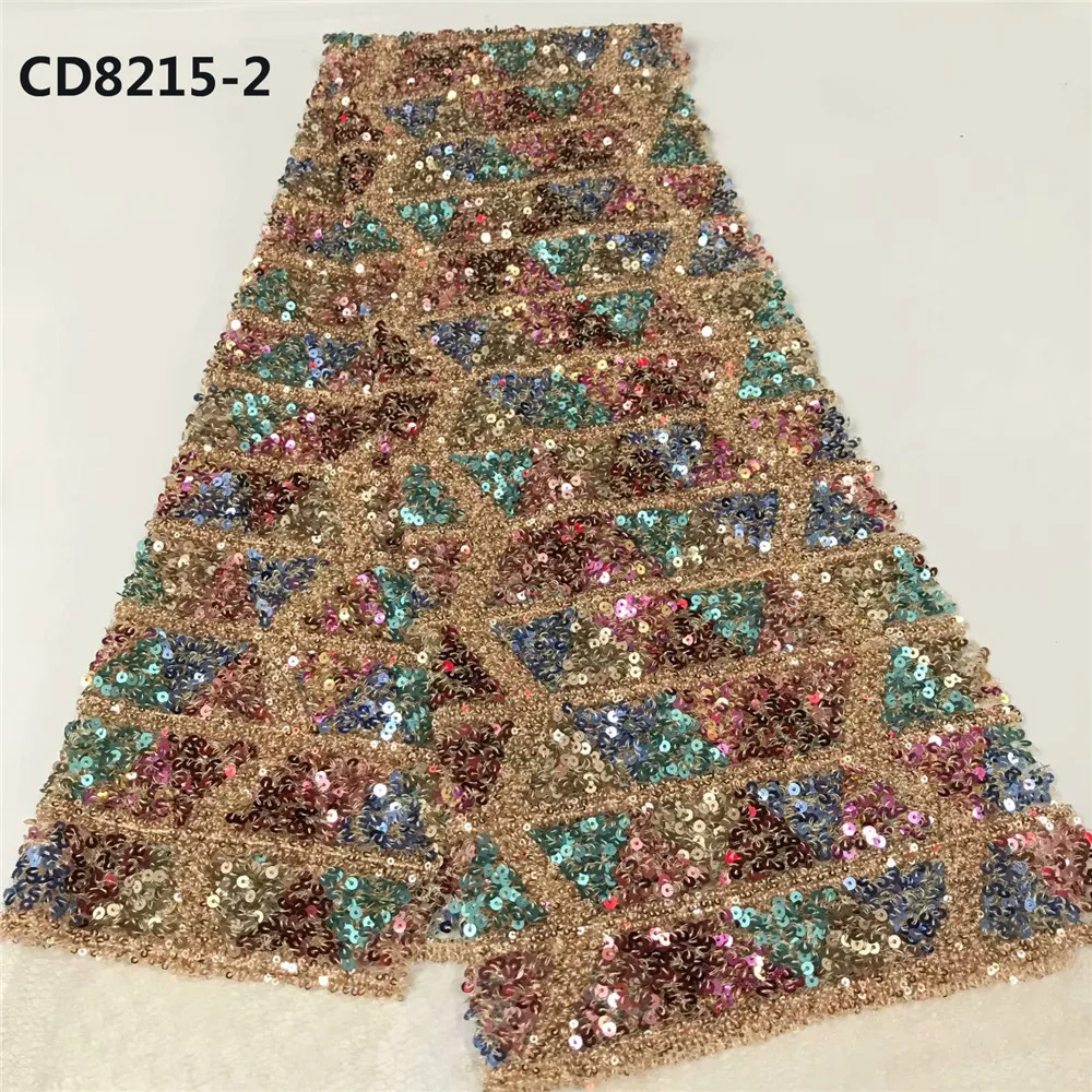 CD8215 Свадебная вышивка кружевная ткань 3D дизайн блестки кружевная ткань для Рождества - Цвет: 2