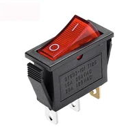 kcd3 101n rocker switch with light 2 position 3 pins speaker switch 15a 250vac 20a 125vac plastic push button switch red led