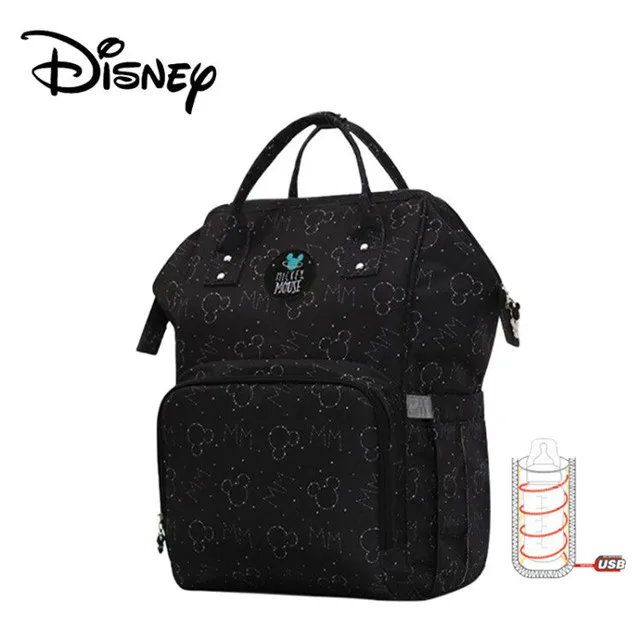 With Hook Сумка для подгузников disney, рюкзак для мам, Детская сумка для мам, сумка для подгузников для ухода за ребенком, дорожная коляска с USB подогревом,, 1 крючок - Цвет: With Hook