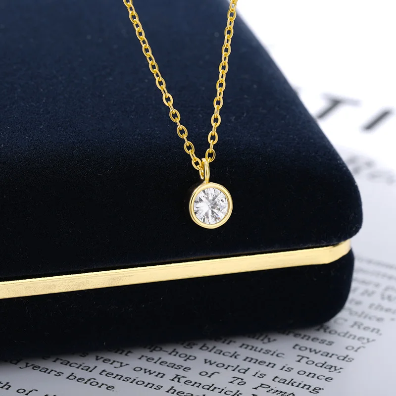 

Trendy Crystal Zircon Round Pendant Necklace For Women Choker Elegant Charm Collar Bijoux Femme Fashion Jewelry Friends Gift