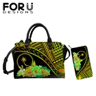 Женская сумка через плечо FORUDESIGNS, элегантная дизайнерская сумочка с принтом тропических гибискусов, 2021