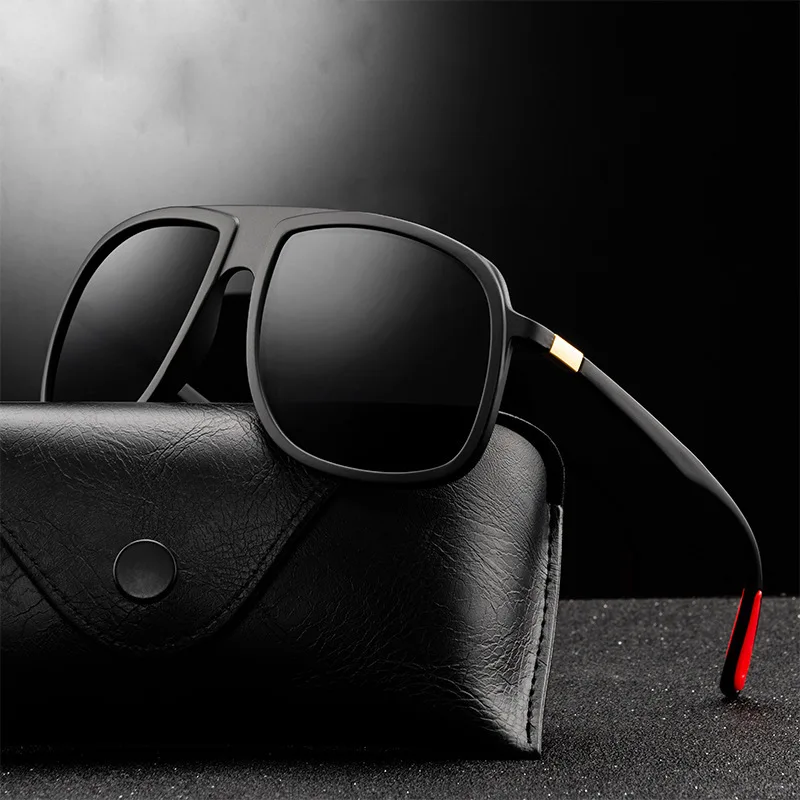 

New Fashion Polarized Sunglasses Men's Square Big Frame Driving Sun Glasses Anti-Reflective Woman Trend Sunglasses Uv400