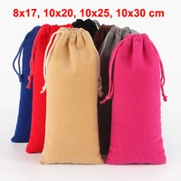 10pcslot 8x17 10x20 10x25 10x30 cm multicolours rectangle velvet drawstring pouch bag gift packaging bags can customize logo