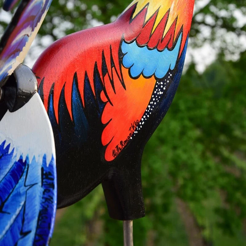 

Rooster Windmill Garden Decor Courtyard Farm Yard Animal Decorative Stakes Wind Spinners Sculpture Garden Decoration