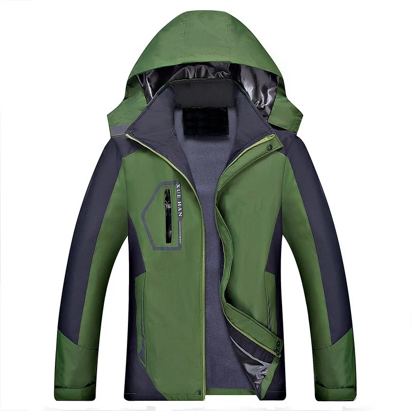 

ZOGAA Mens Waterproof Jacket Hooded Coat Men Mountaineering Outdoor Sports Warm Zipper Jacket Speed Dry Male Jackets and Coats