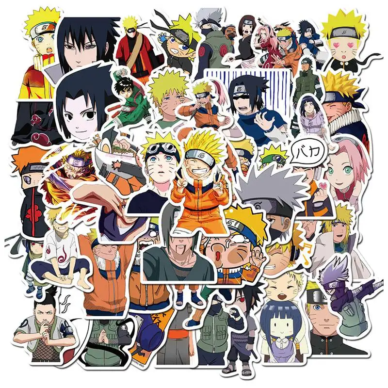 

50Pcs Anime NARUTO Waterproof Kids Stickers Skateboard Suitcase Guitar Graffiti DIY Sticker Children Classic Toys