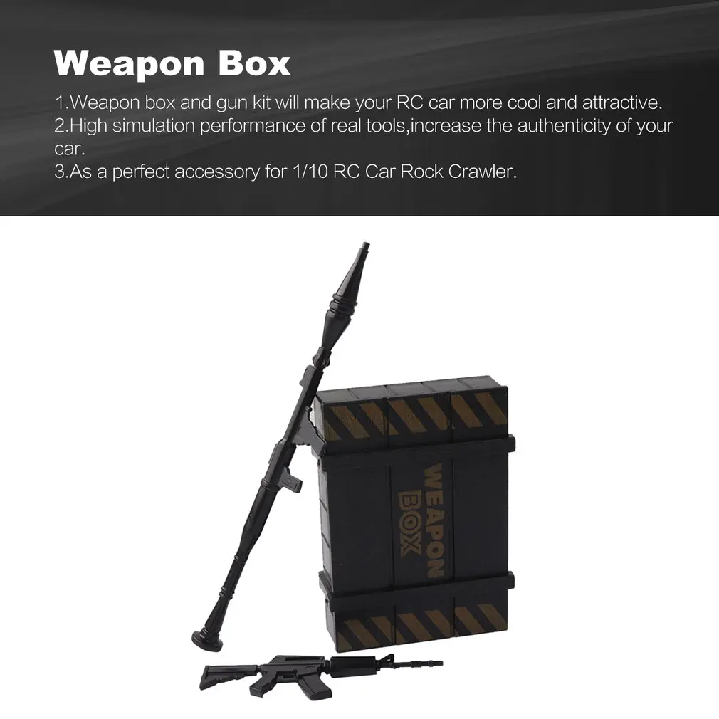 Weapon Box Plastic Storage Case With Toy Accessories Simulation Decoration Parts For 1/10 RC Car Crawler D90 Axial SCX10 | Игрушки и