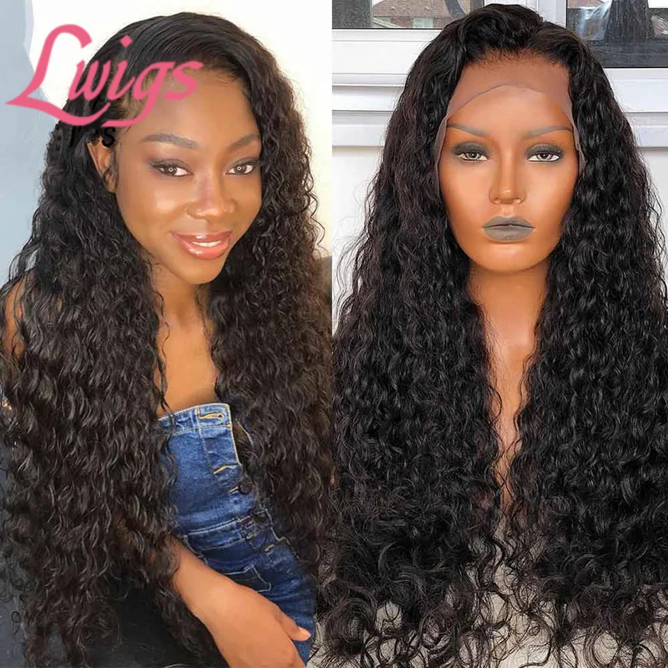 Вьющиеся Синтетические волосы на кружеве парики из натуральных волос кружевной