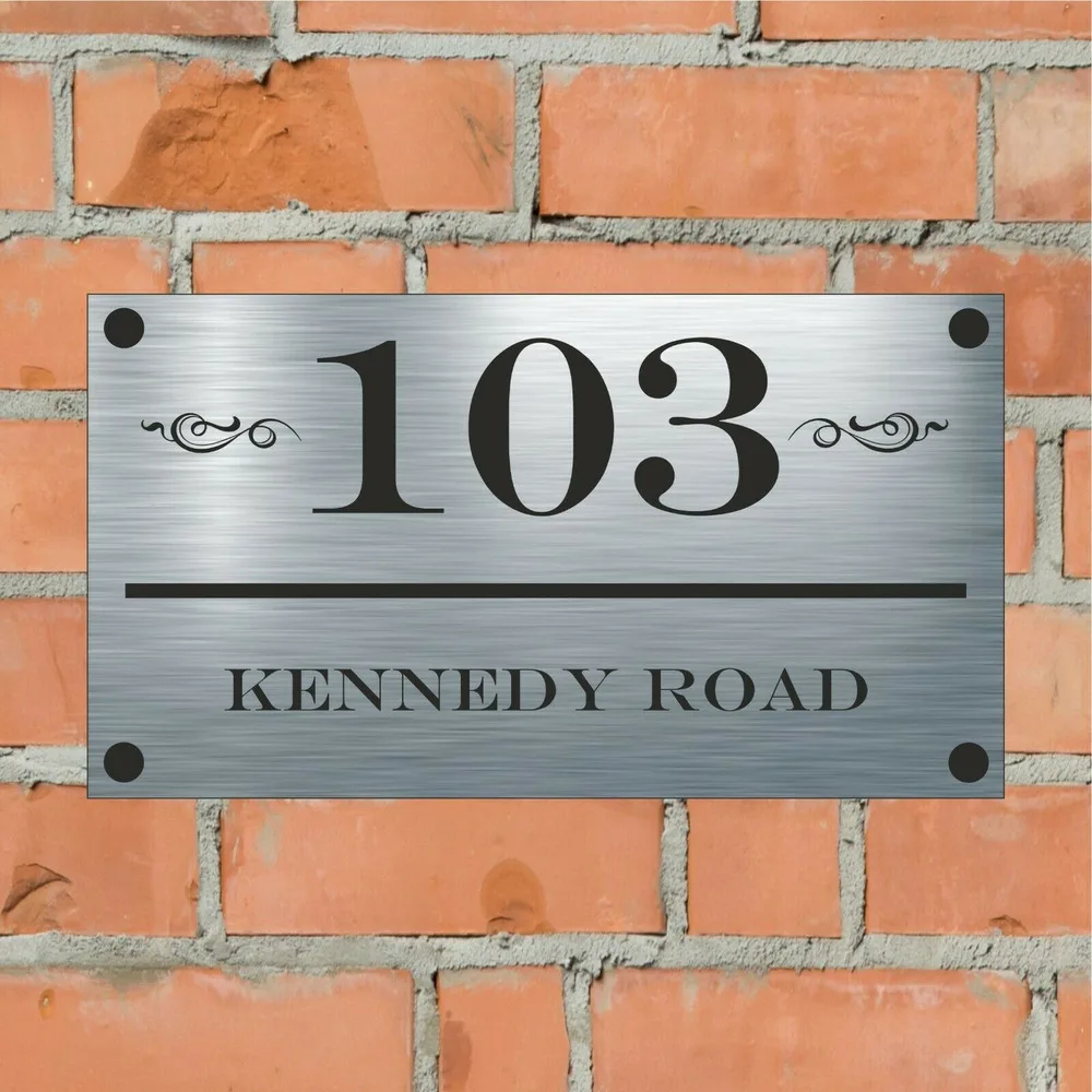 

Aluminium House Sign Personalised - House Name/Number & Street Name