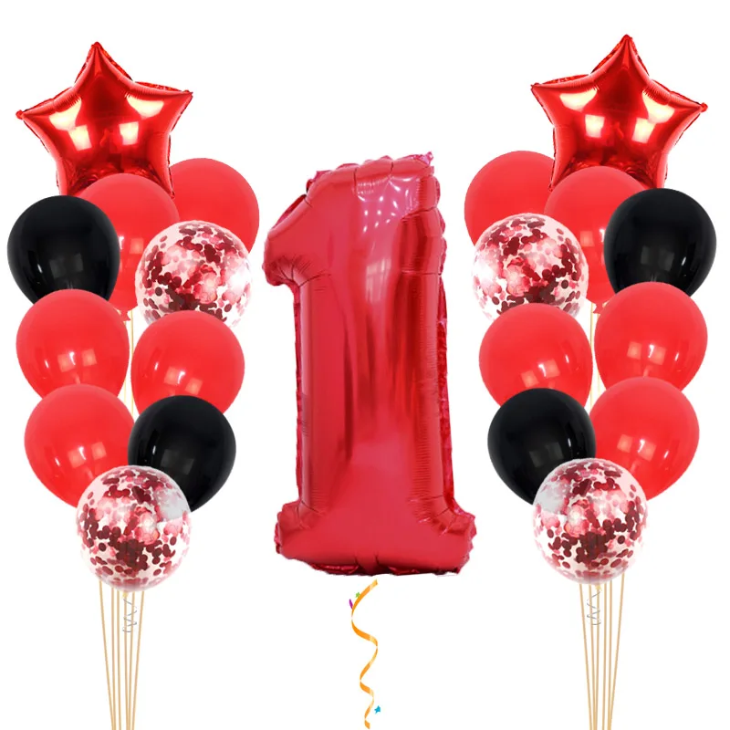 1st с днем рождения шарики конфетти воздушные шары из фольги в виде цифр во-первых