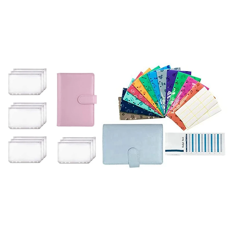 

1 Set A6 Binder Planner Pink Notebook Binder and 6 Hole Binder Zipper Folder & 1 Set Cash Budget Envelope Wallet