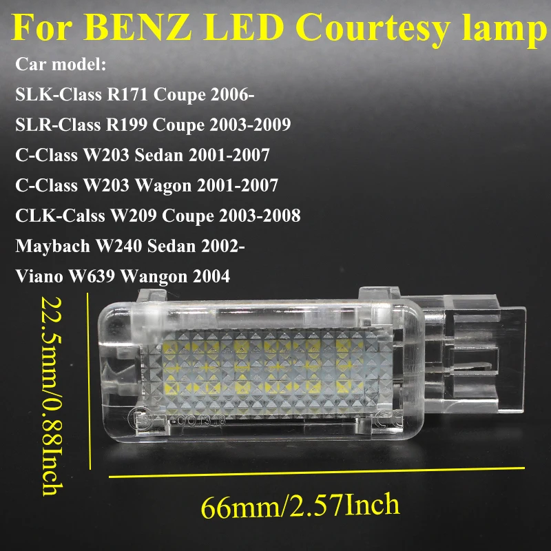 2 шт. светильник ые светодиодные лампы для дверей автомобиля Benz W203 4D 5D W240 R171 R199 W209