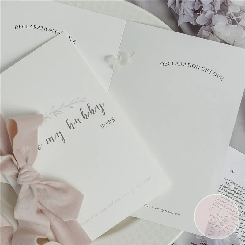 2 шт. к моему hubby пыльно голубая Свадебная визитка с мягкой бархатной лентой Flatlay