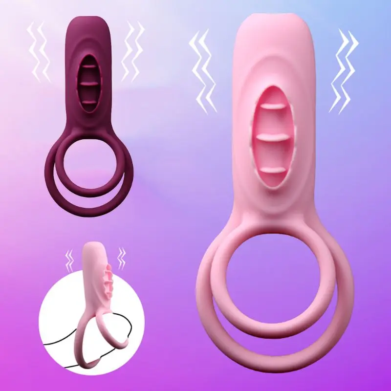 Вибрирующее кольцо на пенис с дистанционным управлением язычком для мужчин и