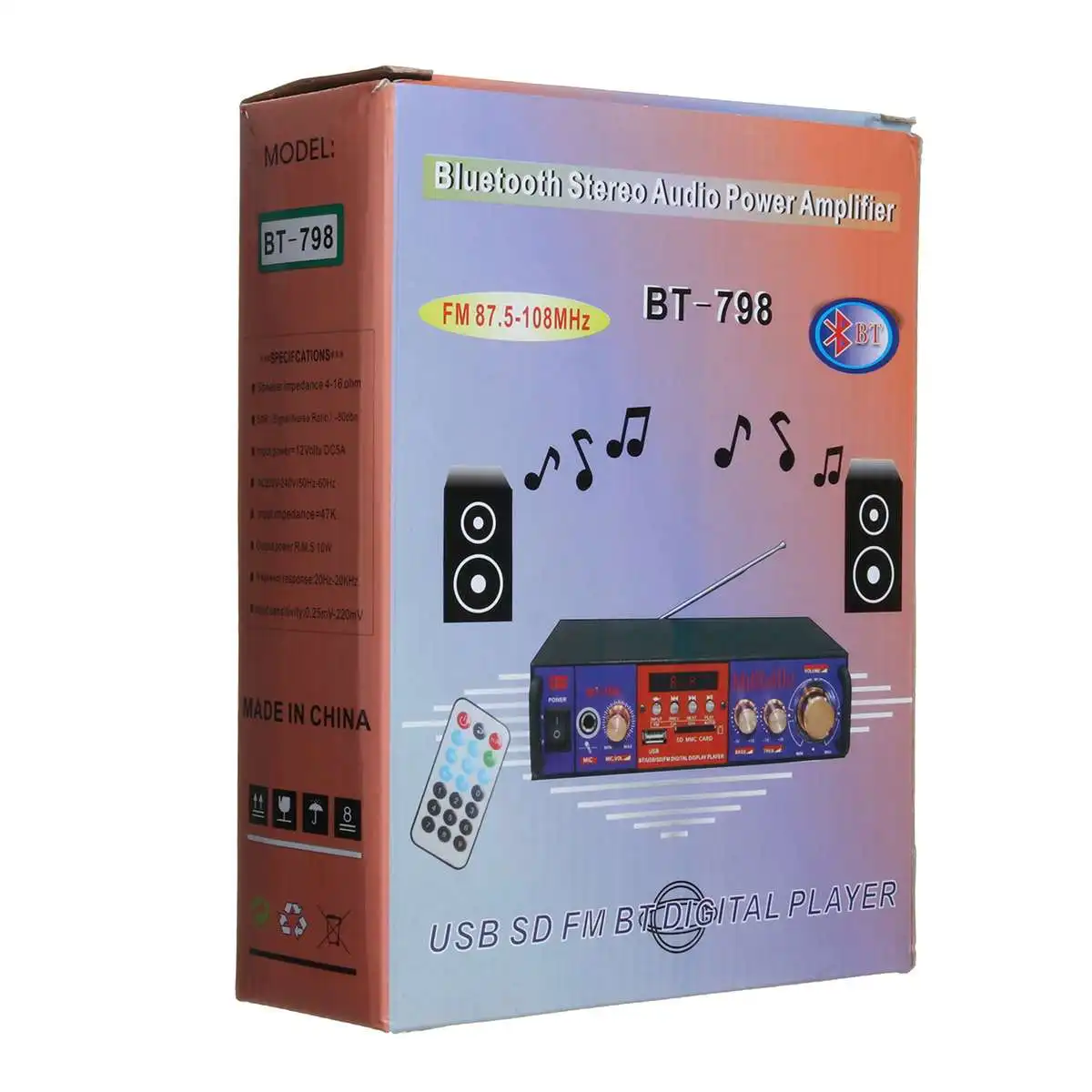 

HIFI Digital bluetooth Amplifier Stereo Power Bass 600W Mini Audio SD FM Radio HIFI Power Amplifier Stereo Audio Music Player