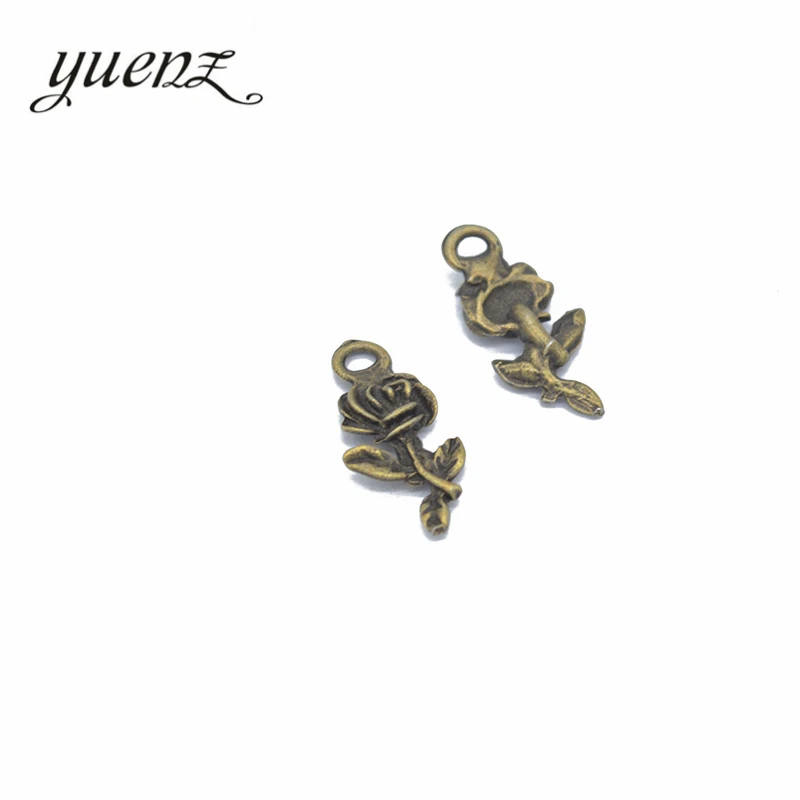 YuenZ 30 шт. подвески из сплава античный серебряный цвет цветок Подвески Ювелирные