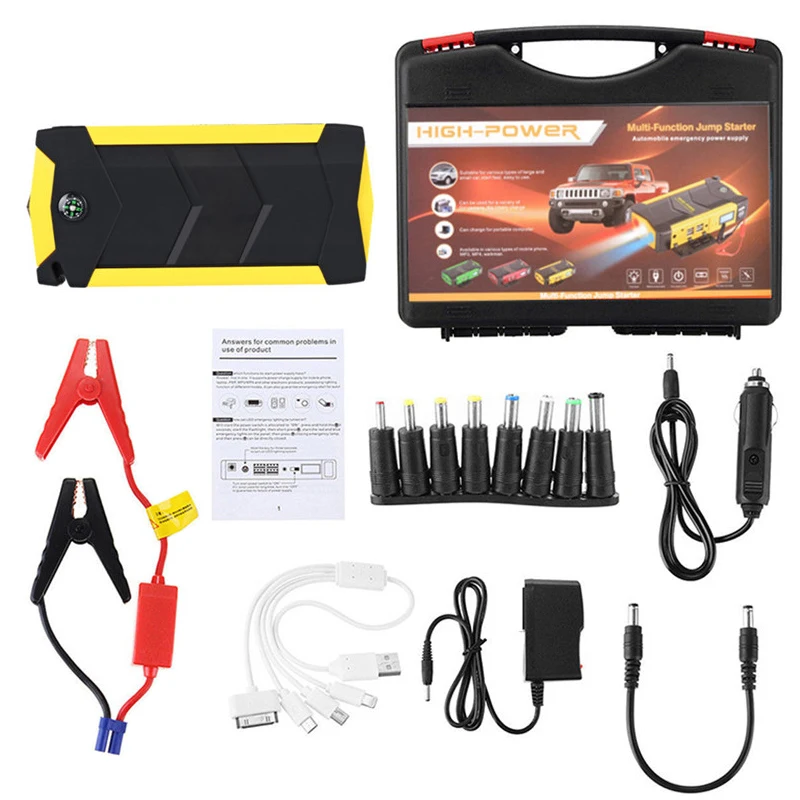 

82800mAh Multi-function Car Jump Starter Power Supply Emergency Mobile Power Bank Spare Battery 12V