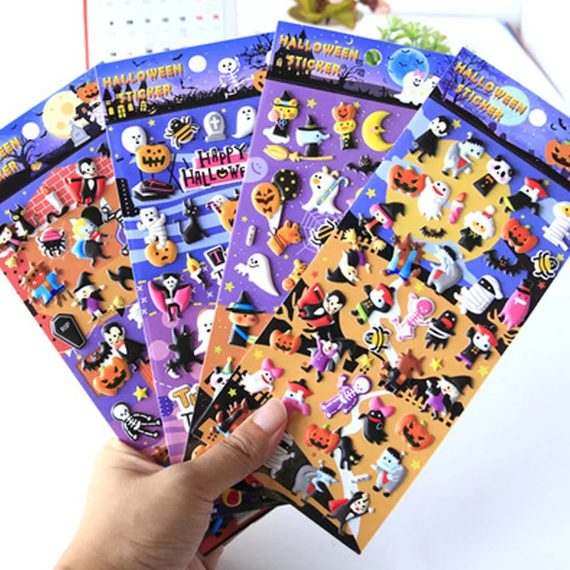 

1 шт. креативная Милая наклейка с пузырьками, 3D наклейка с изображением тыквы из мультфильма, канцелярские товары, стикер для награды для сту...