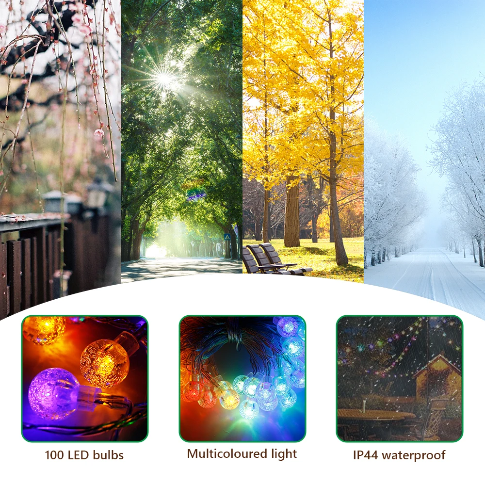 

Coloured Globe String Lights Globe Fairy Lights with Remote Control USB Indoor Outdoor Flexible Light for Party Decor@#527