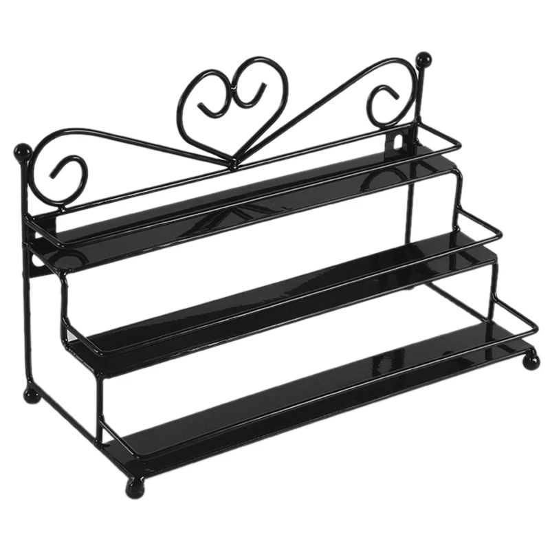 3 яруса лак для ногтей Метал Полка Косметический Дисплей Стенд держатель сердце