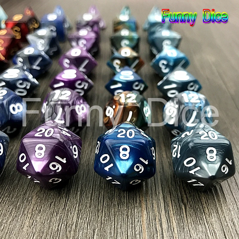 Новое поступление 7 шт 2 цветные кости набор с эффектом туманности игральные DnD d4 d6