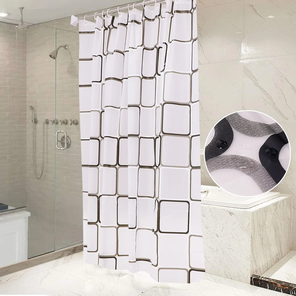 Водонепроницаемая клетчатая занавеска для душа в клетку 180*180 см | Дом и сад