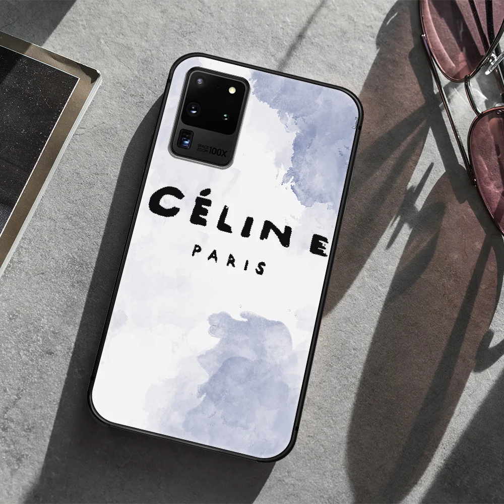 

luxury brand celins Paris Phone Case Cover Hull For Samsung Galaxy S 7 8 9 10 e 20 FE edge uitra plus Note 9 10 20 black Hoesjes