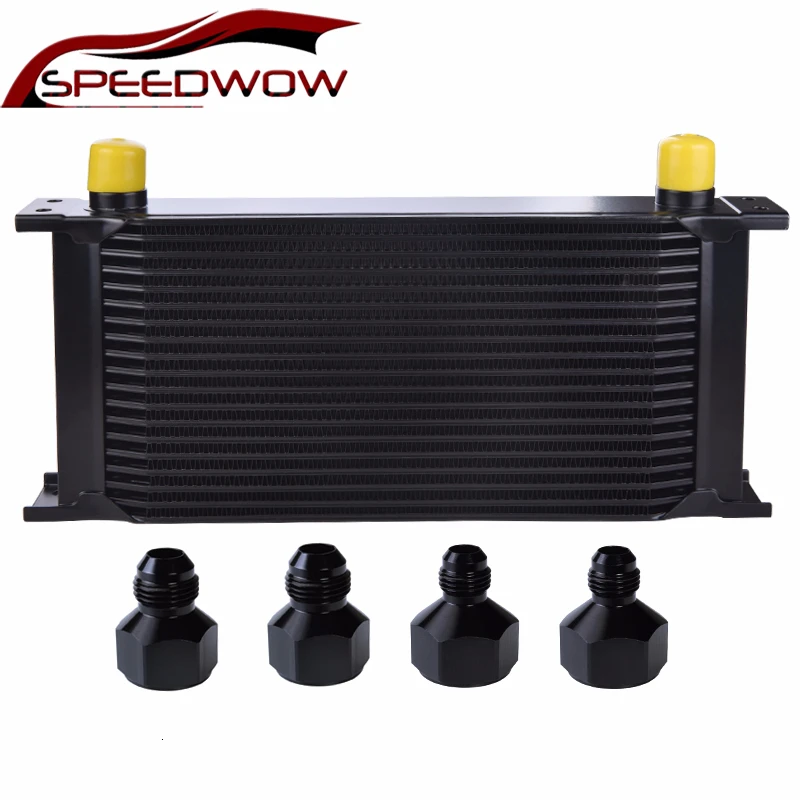 Универсальный алюминиевый масляный радиатор трансмиссии двигателя SPEEDWOW 19 рядов