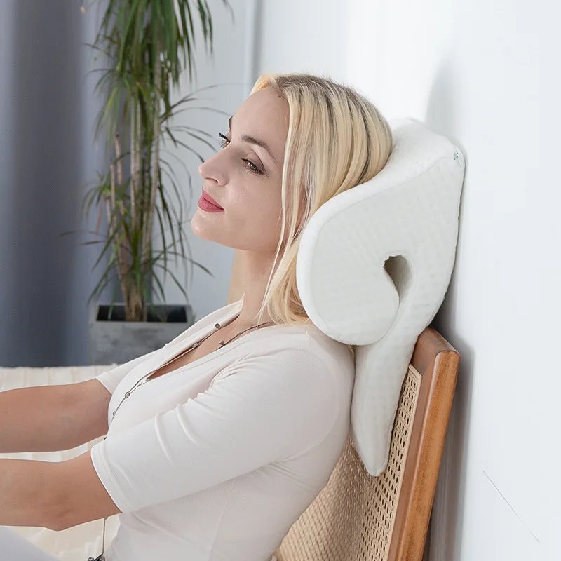 

Multifunctional Folding Memory Foam Sleeping Neck Pillow with Hollow Design Phone Tablet Support Cervical Pillow Waist Pillow