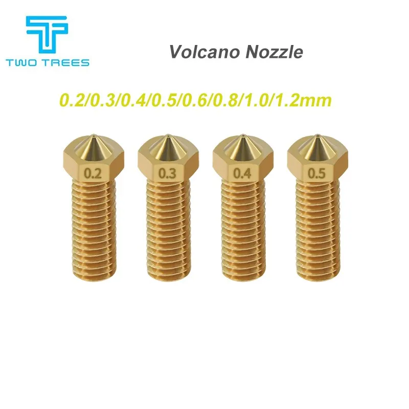 

TWO TREES Volcano Nozzle 0.2/0.3/0.4/0.5/0.6/0.8/1.0/1.2mm 3D Printer Parts V6 Nozzle M6 Thread for 3D Printer Accessories