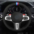 Ручной пошив анти-скольжение чехол рулевого колеса автомобиля для BMW M3 G80 M4 G82 G83 M5 F90 M8 F91 F92 F93 X3 F97 украшение интерьера автомобиля