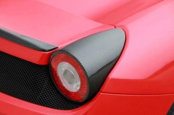 Автомобильный Стайлинг для Ferrari, 458 карбоновый задний светильник, покрытие, глянцевая отделка, F458, задний светильник, объемная часть, отделка, волокно, бампер, лампа, комплект