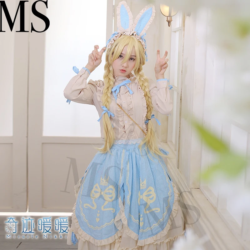 Маскарадный костюм для девочек высокое качество чудо Никки белый кролик сахар