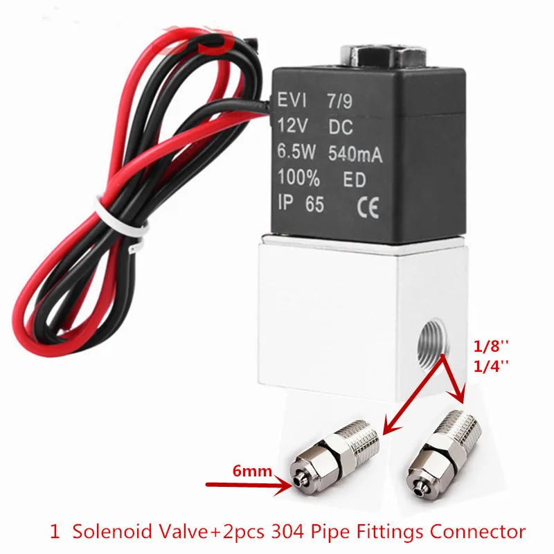 DC 12V 24V 110V 220V электромагнитный клапан 1/4 &quot1/8&quot 2 Way нормально закрытый прямого