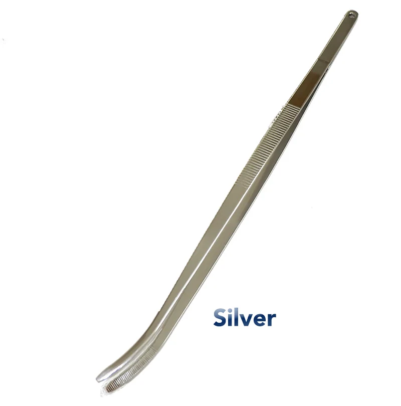 Silver 30 см нержавеющая сталь гарнир щипцы Кухня морская еда и бар Пинцет еда щипцы инструмент бар аксессуары бармен пинцет - Цвет: Silver