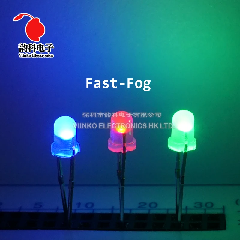 50 шт. F3 3 мм быстрая/медленная вспышка RGB красный зеленый синий Радужный