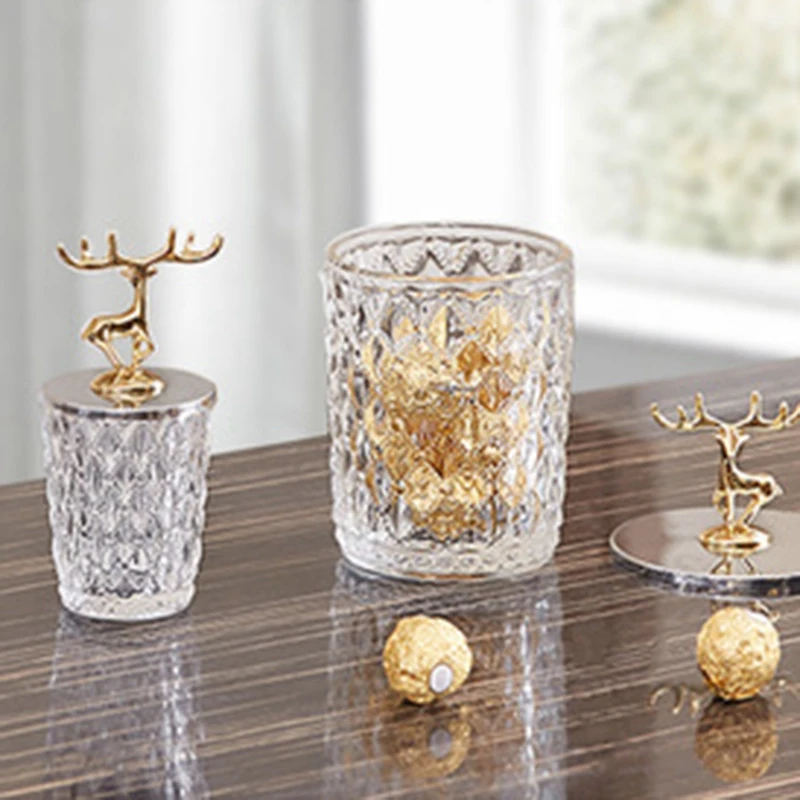 Glass Storage Jars with Lid Crystal Candy Tea Tank Decoration Nordic Food Sealed Can Kitchen Container | Дом и сад