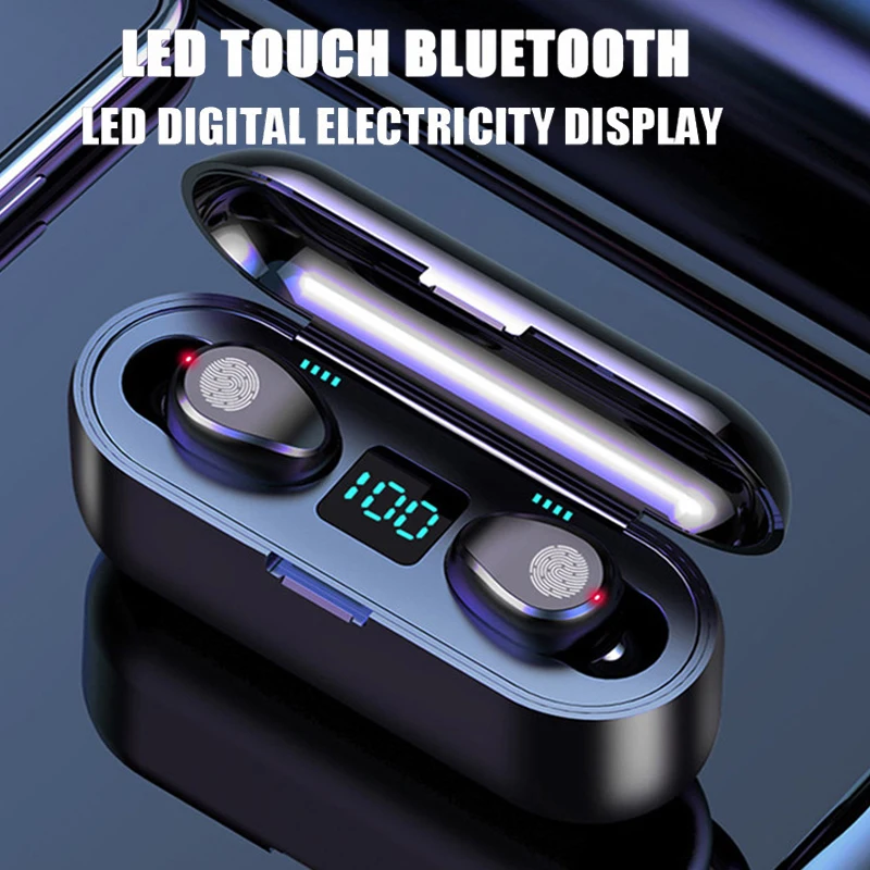 

Беспроводные наушники F9, Bluetooth 5,0, TWS, Hi-Fi, мини-наушники-вкладыши, Спортивная гарнитура для бега, басов, Поддержка iOS, Android, телефонные HD-вызовы