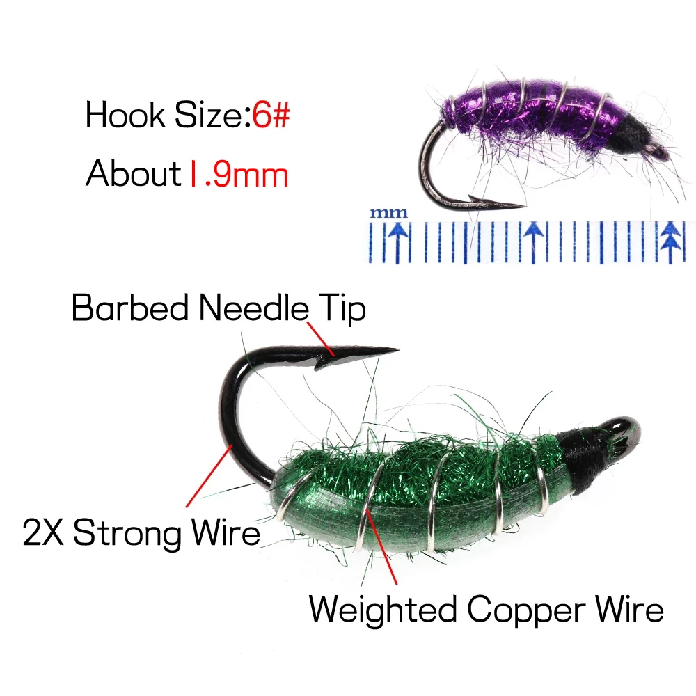 6 шт. #6 рыболовные крючки в виде мухи для ловли форели приманка взвешенная Скад