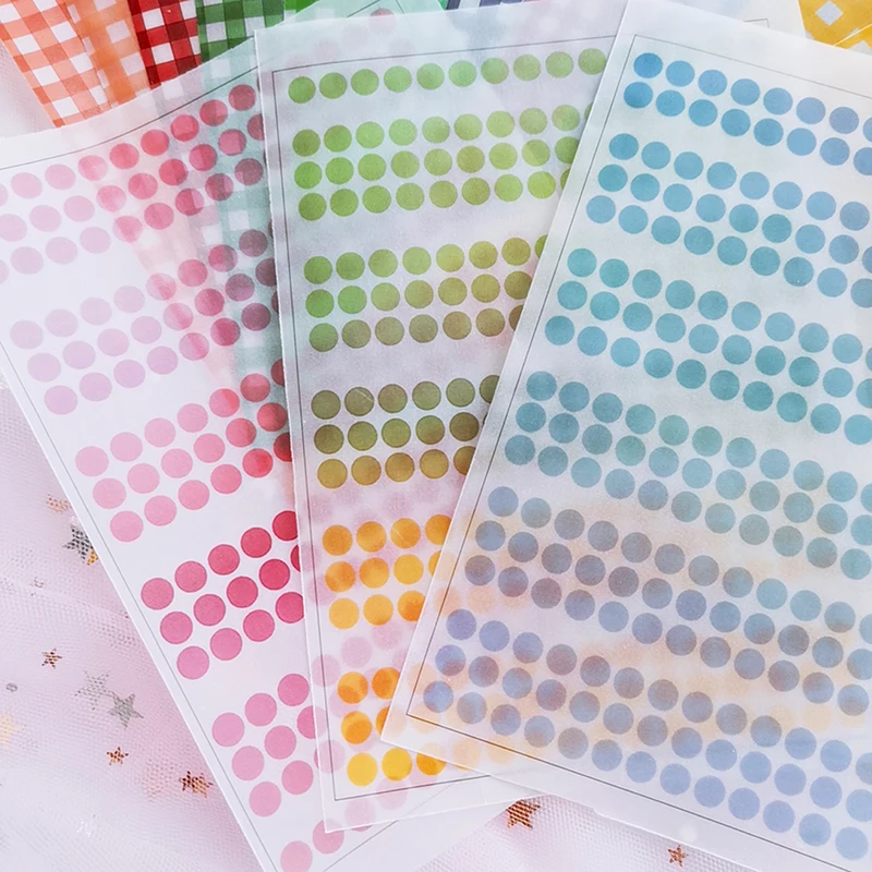 12 шт. винтажная цветная сетка в горошек базовый веллум бумажный узор для