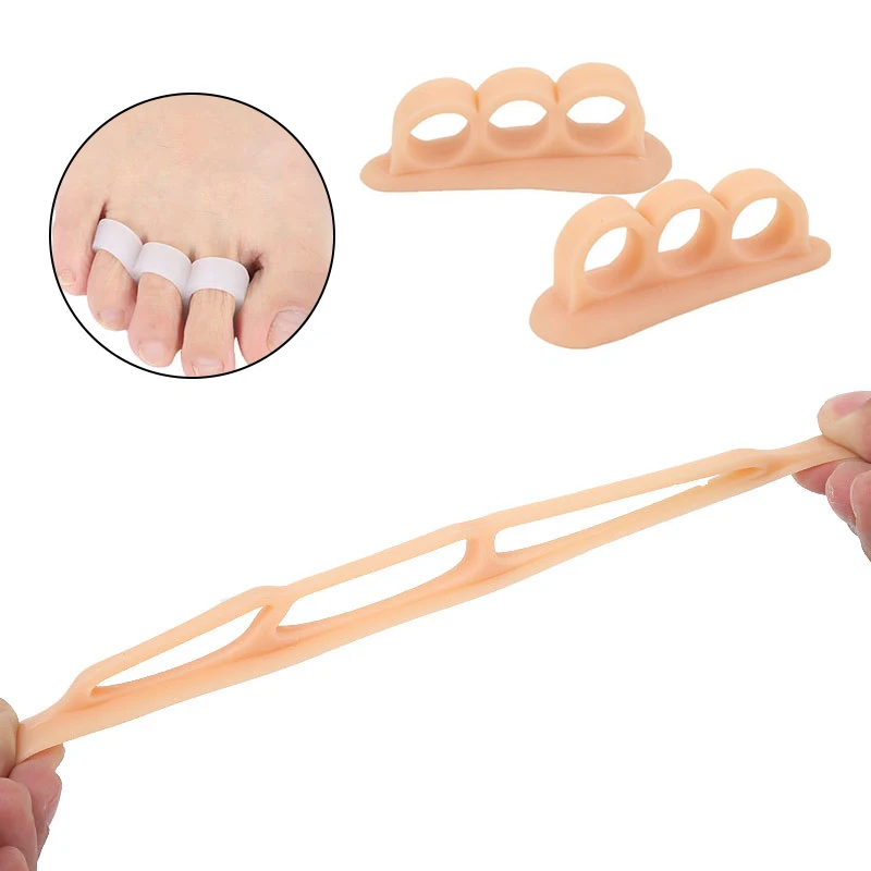 Мини гелевый разделитель для пальцев ног портативный с тремя отверстиями