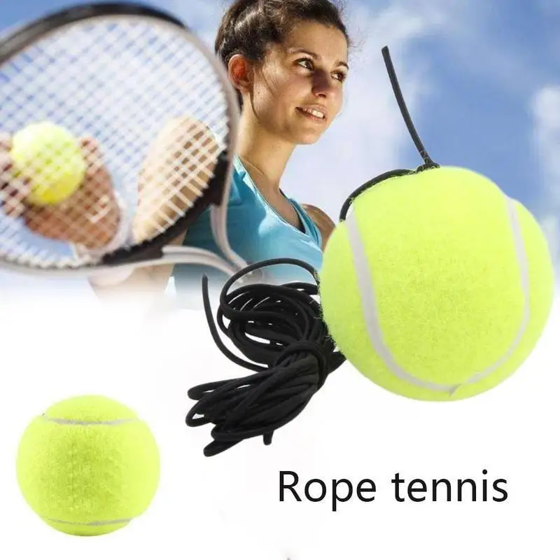 

1 Pcs Tennis Ball With String Professional Rubber Tennis Club Competition High Ball School Ball Durable Resilience Practice Y0f9